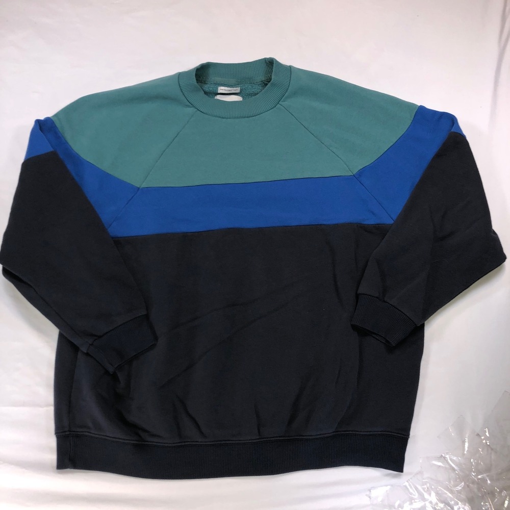 American Eagle Colorblock Sweatshirt Jegging Fit Blue Teal Navy Small